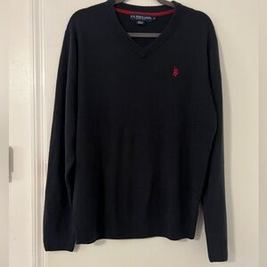 U.S. Polo Assn. Men's dark blue  V-Neck Sweater size L (O103)